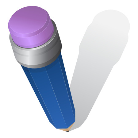 Vector illustration of blue pencil isolated on whiteのイラスト素材
