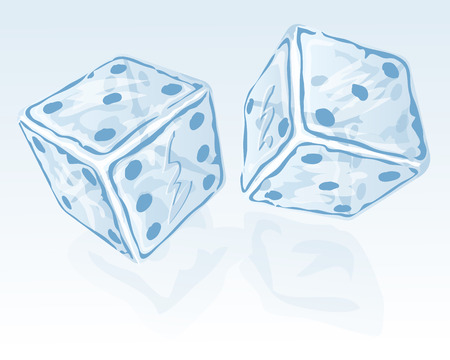 Vector illustration of Two ice dices. Transparency used in illustration のイラスト素材