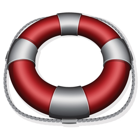 Vector illustration of marines red life buoyのイラスト素材