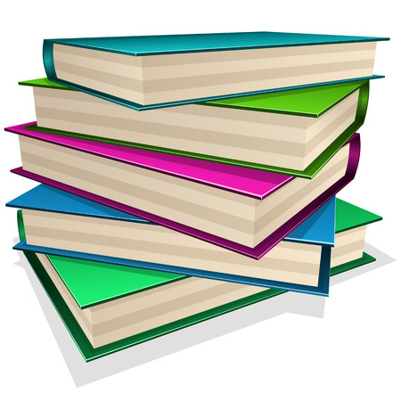 Vector illustration pile of books isolated on whiteのイラスト素材