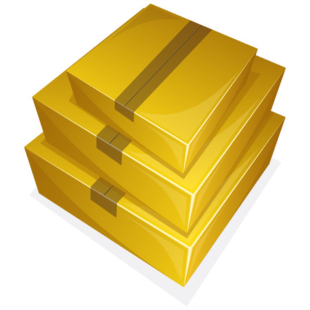 Vector illustration of pile parcel package sealed with tapeのイラスト素材