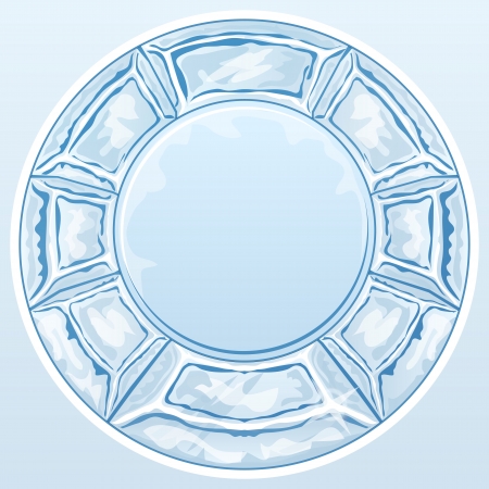 Ice round frame with ribbon. Transparency used in illustration 
のイラスト素材