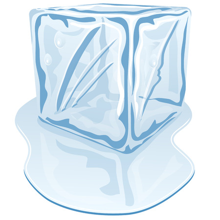 Vector illustration of blue half-melted ice cubeのイラスト素材