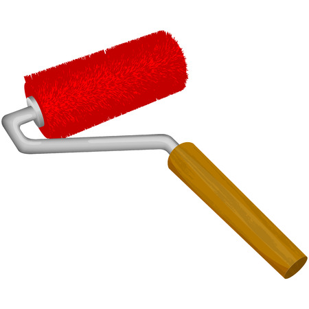 Vector illustration of roller brush on white backgroundのイラスト素材