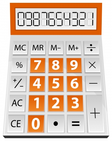 Vector illustration of simple calculator isolated on whiteのイラスト素材