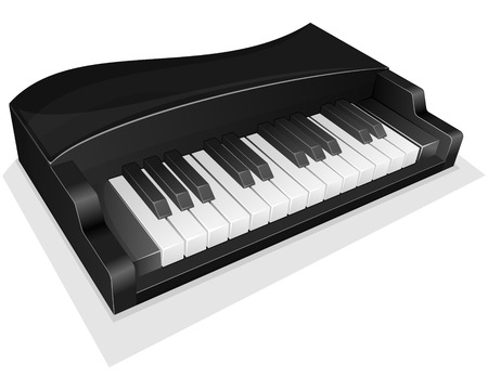 Vector illustration small black piano isolated on whiteのイラスト素材