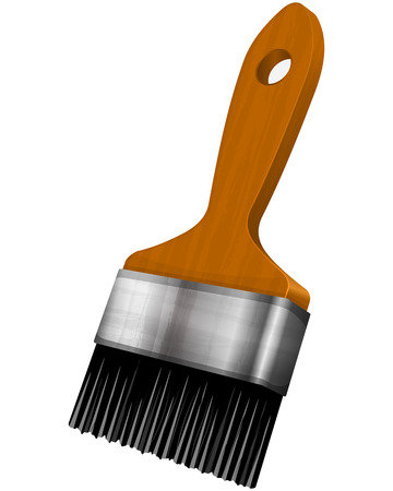 Vector illustration of wooden paint brush on a white backgroundのイラスト素材