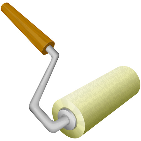 Vector illustration of roller brush on white backgroundのイラスト素材