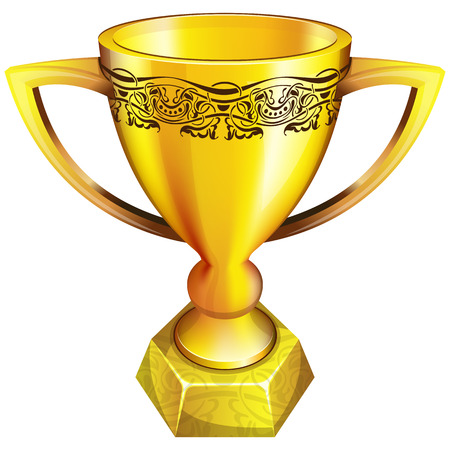 Vector illustration of gold cup on white backgroundのイラスト素材