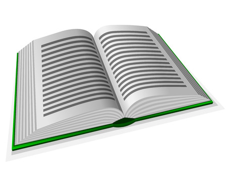 Vector illustration of green opened book with lineのイラスト素材