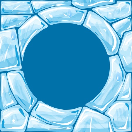 Vector illustration of round frame ice brick seamless patternのイラスト素材