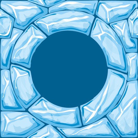 Vector illustration of round frame ice brick seamless patternのイラスト素材