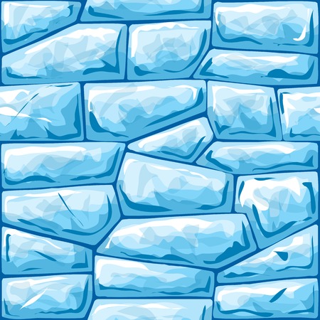 Vector illustration of blue ice brick seamless patternのイラスト素材