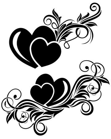 Vector illustration of valentine day floral design elementのイラスト素材