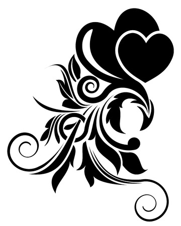 Vector illustration of valentine day floral design elementのイラスト素材