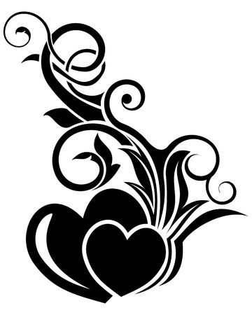 Vector illustration of valentine day floral design elementのイラスト素材