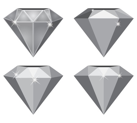 Vector illustration of grey abstract simple diamondのイラスト素材