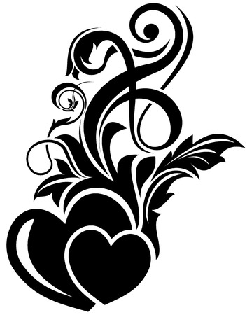 Vector illustration of valentine day floral design elementのイラスト素材