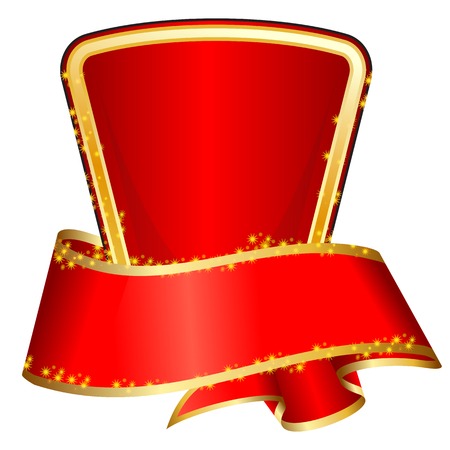 Vector illustration red frame with ribbon on whiteのイラスト素材