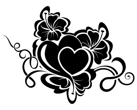 Vector illustration of valentine day floral design elementのイラスト素材