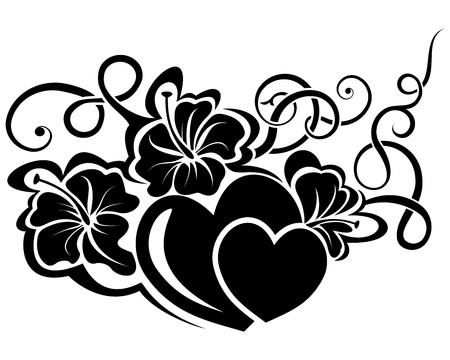 Vector illustration of valentine day floral design elementのイラスト素材