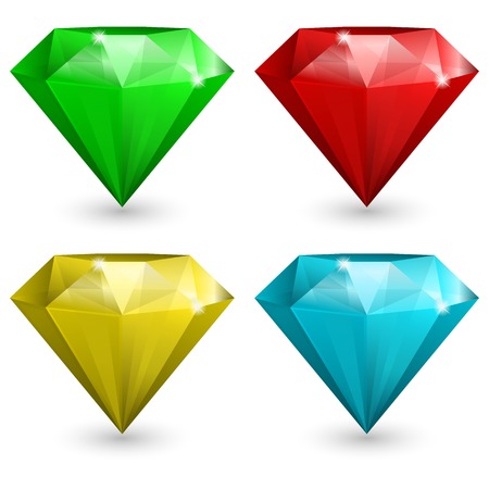Vector illustration of Set of gems in different colorのイラスト素材