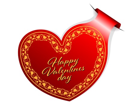 Vector illustration of valentine day heart stickerのイラスト素材