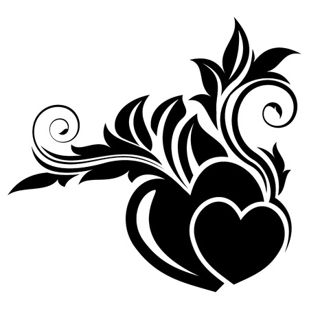 Vector illustration of valentine day floral design elementのイラスト素材