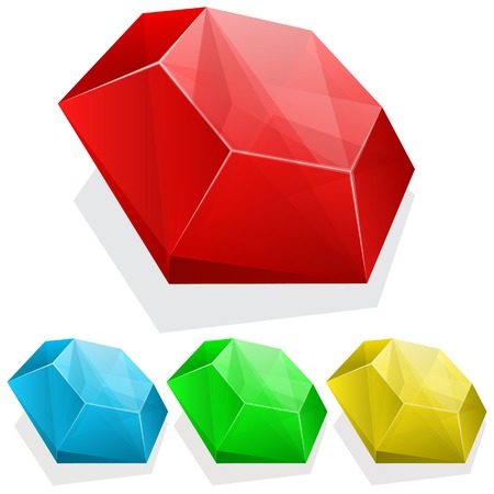 Vector illustration of Set of gems in different colorのイラスト素材