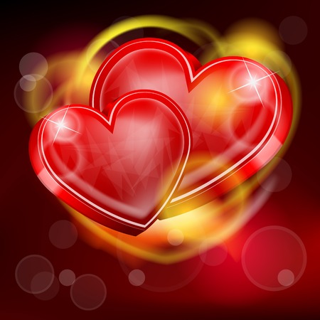 Vector illustration of two abstract hearts for Valentines Dayのイラスト素材