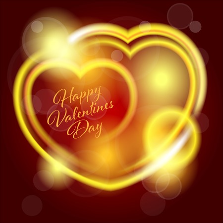 Vector Valentines Day background with shiny heartsのイラスト素材