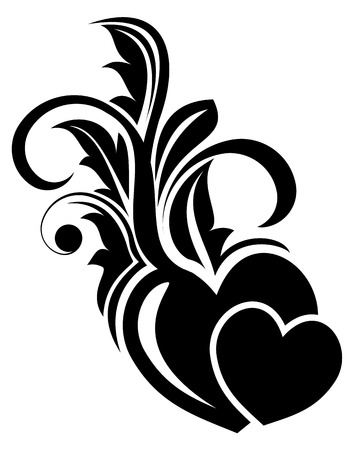 illustration of valentine day floral design elementのイラスト素材