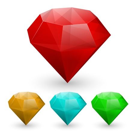 Vector illustration of Set of gems in different colorのイラスト素材