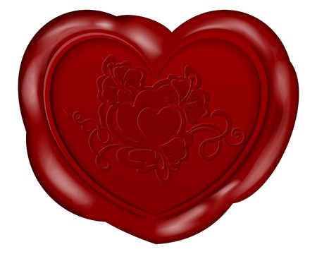 illustration of Heart shape wax seal for valentines dayのイラスト素材