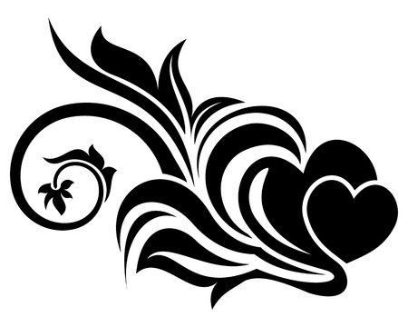 illustration of valentine day floral design elementのイラスト素材