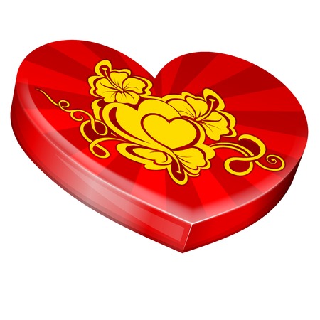 illustration of heart shape gift box for Valentines Dayのイラスト素材