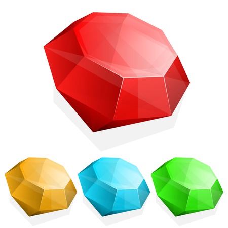 illustration of Set of gems in different colorのイラスト素材