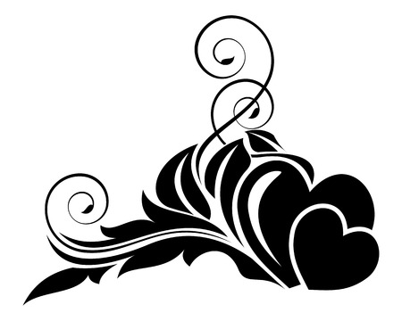 illustration of valentine day floral design elementのイラスト素材