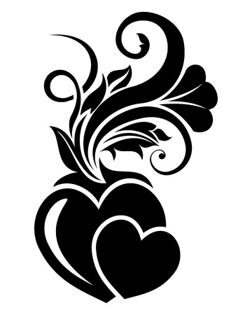 Vector illustration of valentine day floral design elementのイラスト素材