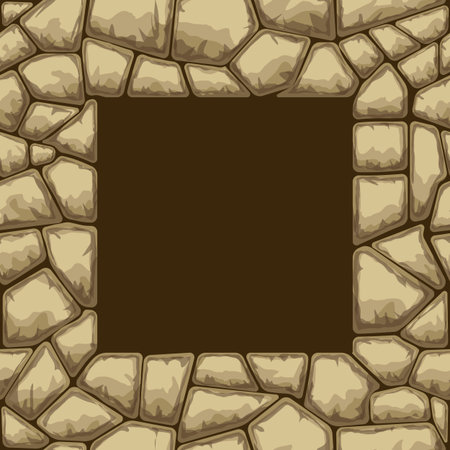 Square frame on simple brown stone seamless patternのイラスト素材