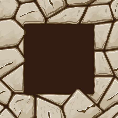 Square frame on simple brown stone seamless patternのイラスト素材