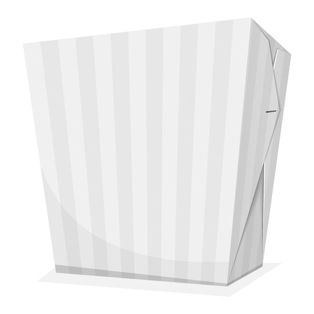 Striped noodle box. Take away food. Vector illustrationのイラスト素材