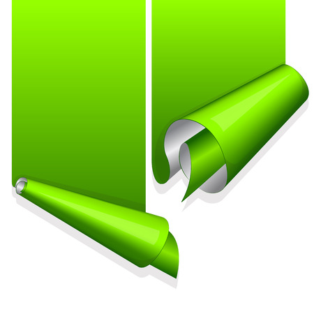 Turquoise sticker with curled up edge. Vector illustrationのイラスト素材