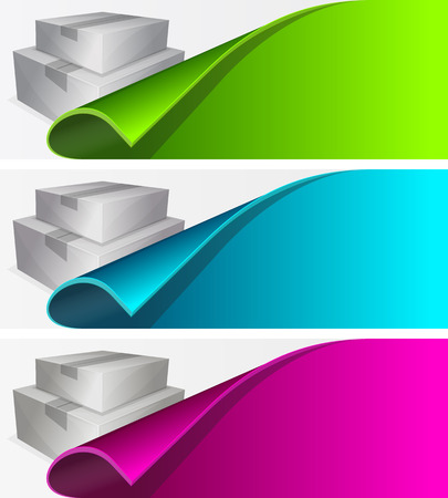 Collection label with curled up edge in different colorのイラスト素材