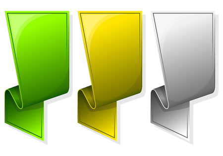 Collection label with curled edge. in different colorのイラスト素材