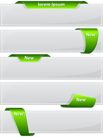 Collection web button with green ribbon. のイラスト素材