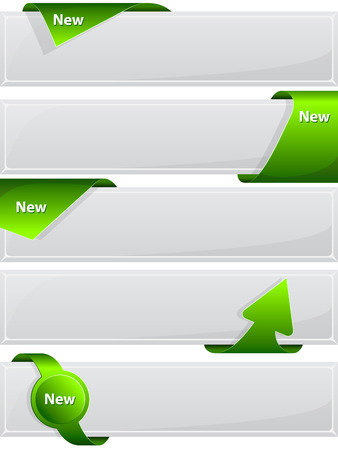Collection web button with green ribbon. のイラスト素材