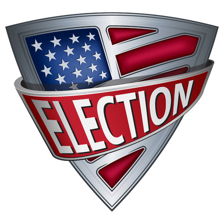 Shield with flag of the United States and inscription Electionのイラスト素材