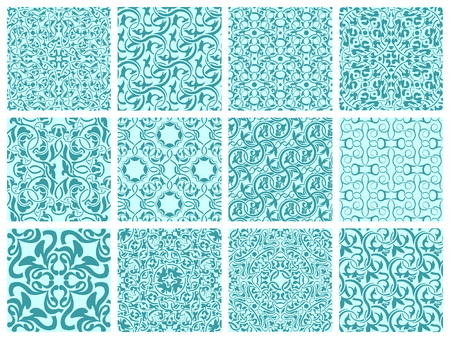Set of 12 simple seamless wallpaper patternのイラスト素材