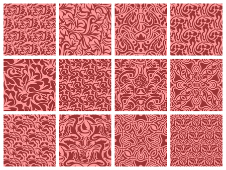 Set of 12 ornamental seamless wallpaper patternのイラスト素材